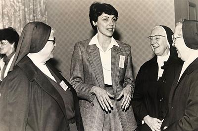 1985: Sister Mary Louise (St. Agnes), Dr. Carol McCarthy (AHA), Sister Clare, Sister Anne William